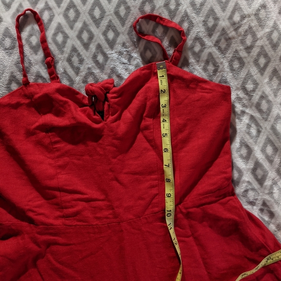 NWT Linen Red Fit and Flare Old Navy Medium Tall - Picture 12 of 15